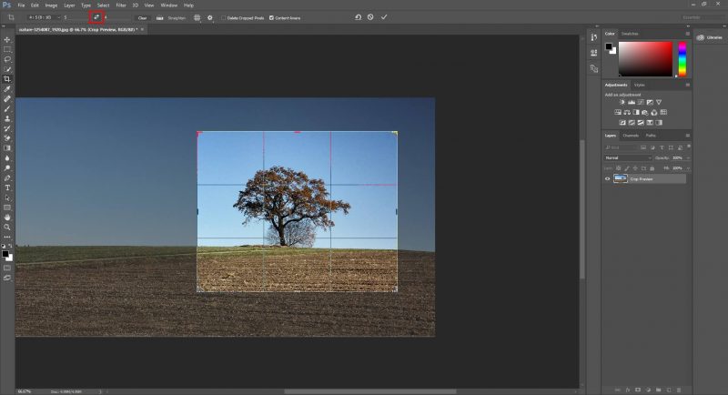 Crop toolbar and Straighten Images