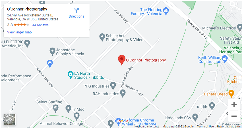 o'connor photography location at 24749 avenue rockefeller unit b, valencia, ca 91355